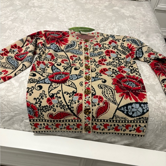 FARM Rio Cream and Red Floral Cardigan - Picture 7 of 7